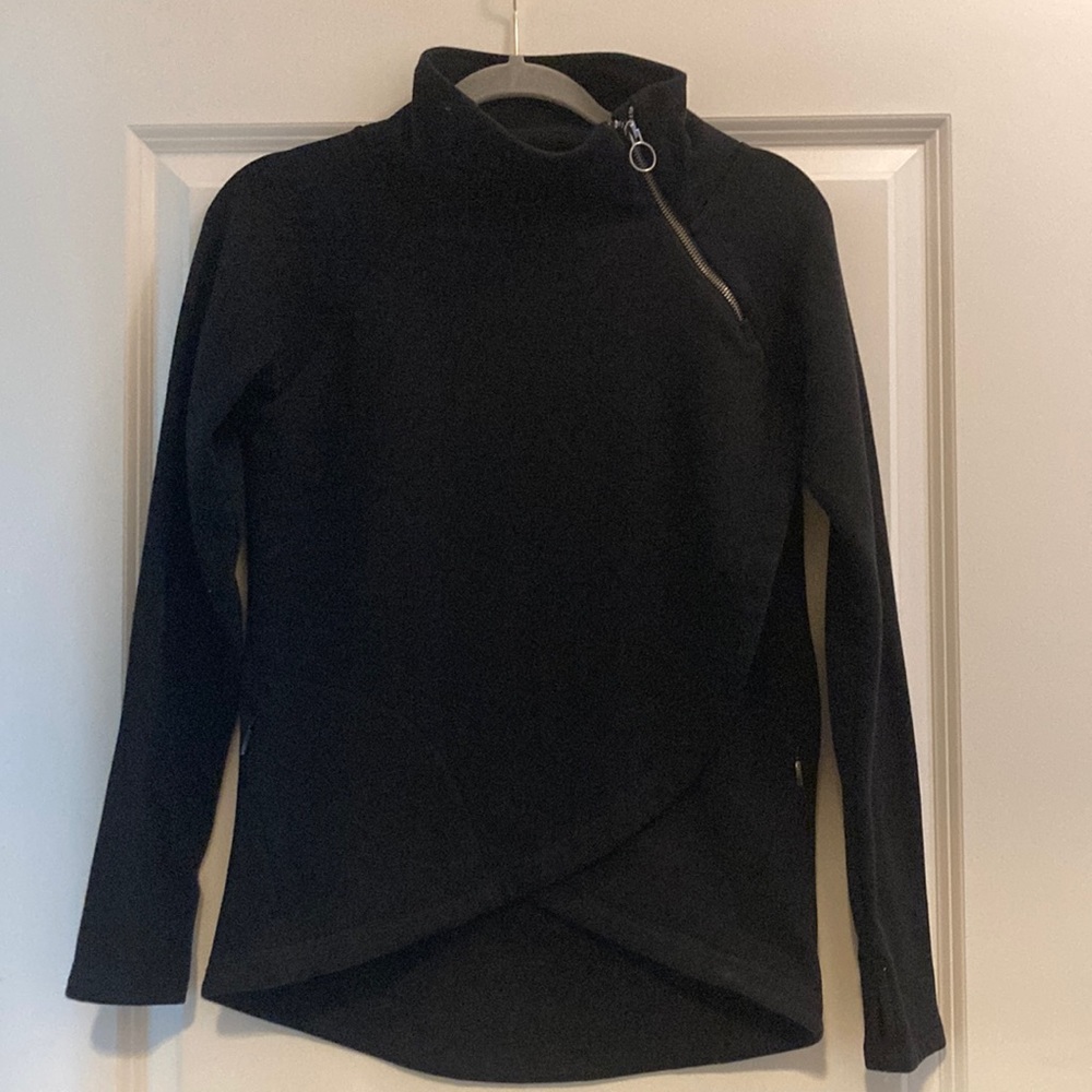 Athleta XXS Cozy Karma Asym Pullover Black